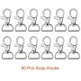 Paxcoo 100 Pcs Metal Swivel Lanyard Snap Hook with Key Rings