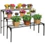 Large Modern Black Metal 3 Tier Shelf Flower Plant Display Stand Rack/Freestanding Home Decor Shelves