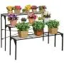 Large Modern Black Metal 3 Tier Shelf Flower Plant Display Stand Rack/Freestanding Home Decor Shelves