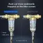 Waterdrop Backwash Spin Down Sediment Filter - Whole House Pre-Filtration System, 50-Micron, 1'' MNPT + 3/4'' FNPT, Traps Rust, Dust, Sand, BPA Free, Heavy Duty 316L Molybdenum Alloy Build
