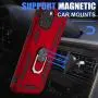 SALITOG Compatible with iPhone 12 Pro Max Case, Military-Grade Shockproof Drop Protection Cover with Metal Rotating Kickstand for 6.7inch - Red