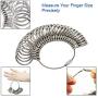 Lucwi Ring Mandrel Sizer Tool with Metal Mandrel Finger Sizing Measuring Stick, 27 Pcs Ring Sizer Guage Circle Models, Jewelry Sizer Tool and Rubber Jewelers Hammer