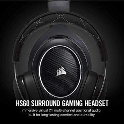 Corsair HS60 – 7.1 Virtual Surround Sound PC Gaming Headset w/USB DAC - Discord Certified Headphones – compatible with Xbox One, PS4, and Nintendo Switch – White, 3.5mm + USB 7.1