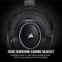 Corsair HS60 – 7.1 Virtual Surround Sound PC Gaming Headset w/USB DAC - Discord Certified Headphones – compatible with Xbox One, PS4, and Nintendo Switch – White, 3.5mm + USB 7.1
