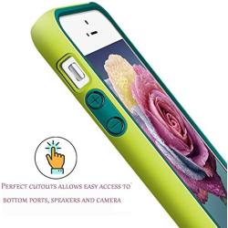 EXSEK iPhone 5/5S SE Case, Hybrid Ultra Slim 3 Color Case Shockproof [Anti-Slip] [Extra Front Raised Lip] Scratch Resistant Soft Gel Bumper Rugged Case for iPhone 5/5S (Green)