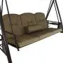 Sunnydaze 3-Person Outdoor Patio Swing Bench with Adjustable Tilt Canopy, Durable Steel Metal Frame, Cushions and Pillow Included, Beige