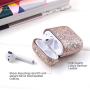 ULAK Glitter Designed Compatible with AirPods Case, Luxury Bling Leather with Mirror Surface Plating Hard Cover,Shockproof Protective Cover with Keychain for AirPod 2 & 1(LED Visible)(Pink Glitter)