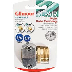 Gilmour 100049168 Metal Heavy Duty Zinc and Brass Male Clamp Coupling, 5/8'' x 3/4''