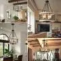 TZOE White Oak Wood Color&Black Metal Finish 4-Light Chandeliers for Dining Rooms,Farmhouse Drum Chandelier,Rustic Small Pendant Light TZOE White Oak Wood Color&Black Metal Finish 4-Light Chandeliers for Dining Rooms,Farmhouse Drum Chandelier,Rustic Small Pendant Light