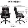 Serta 43675 Big & Tall Executive Office Chair High Back All Day Comfort Ergonomic Lumbar Support, Bonded Leather, Black Serta 43675 Big & Tall Executive Office Chair High Back All Day Comfort Ergonomic Lumbar Support, Bonded Leather, Black