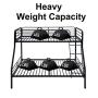 Amazon Basics Heavy Duty Twin-Over-Full Metal Bunk Bed, Easy Assembly with Enhanced Upper-Level Guardrail, Black