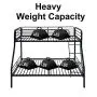 Amazon Basics Heavy Duty Twin-Over-Full Metal Bunk Bed, Easy Assembly with Enhanced Upper-Level Guardrail, Black Amazon Basics Heavy Duty Twin-Over-Full Metal Bunk Bed, Easy Assembly with Enhanced Upper-Level Guardrail, Black