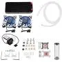 PC Water Cooling Kit DIY Water Cooling Kit with Cooler CPU/GPU Block Cylindrical Water Reservoir Pump LED Fan 240mm Heat Sink Connectors Kit All-in-one Liquid Computer Water Cooling Set