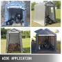 Happybuy Portable Storage Shed 6x8x7.8 ft, Shed in A Box with Roll up Door, Storage Shelter Logic Portable Garage Shelter Steel Metal Peak Roof Grey for Motorcycle Garden Patio Storage