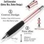 MEKO (2nd Generation) [2 in 1 Precision Series] Disc Stylus Pen for iPhone, iPad Pro/Mini/Air, Samsung Galaxy and All Touch Screen Devices Bundle with 6 Replacement Tips,Pack of 2(Black/Rose Gold)
