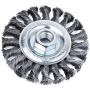 HOYIN 4Inch Wire Wheel Brush, Twist Knotted, Carbon Steel,5/8-11UNC Thread Arbor for Grinder