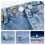 8 Pcs Button Pins for Jeans, 17mm No Sew Jean Button Replacement Fashion Adjustable Instant Pants Button Pins Metal Clips for Crafts DIY Extend or Reduce Any Pants Waist
