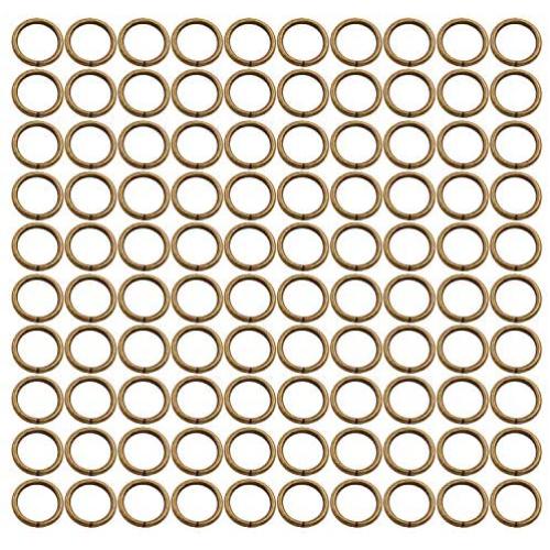 BIKICOCO 1/2 Metal O-Ring Buckle Connector Round Loops Non Welded for Bags Webbing Purse and Belt Straps, Bronze, Pack of 100