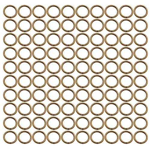 BIKICOCO 1/2 Metal O-Ring Buckle Connector Round Loops Non Welded for Bags Webbing Purse and Belt Straps, Bronze, Pack of 100