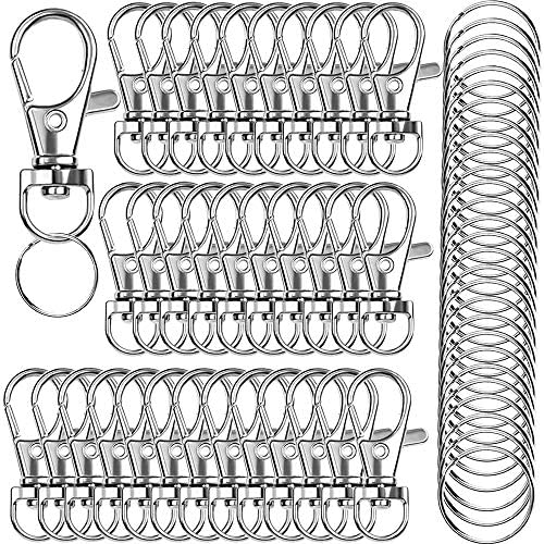 120PCS Premium Swivel Lanyard Snap Hook with Key Rings, Metal  Hooks  Keychain Hooks for Lanyard Key Rings Crafting