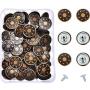Hestya 40 Sets Jeans Buttons Metal Button Snap Buttons Replacement Kit with Rivets and Plastic Storage Box (Bronze)