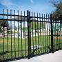 XCEL - Black Steel Anti-Rust Fence Gate - Sharp End Pickets - 4ft W x 5ft H - Easy Installation Kit, for Residential, Outdoor, Yard, Patio, Entry Way, 3-Rail Metal Gate
