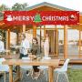 3 Pieces Merry Christmas Banner Large Christmas Porch Hanging Sign for Indoor Outdoor Christmas Decoration Party Supplies