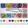 Bememo 400 Sets 3/16 Inch Multi-Color Grommets Kit Metal Eyelets with Installation Tools and Instructor in Clear Box