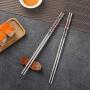 HuaLan Metal Alloy Chopsticks Stainless Steel Lightweight Chopsticks 5 Pairs Gift Set