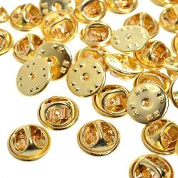 120 Pieces Metal Brass Butterfly Clutch Pin Backs Replacement Badge Insignia Pin Backs (Gold)