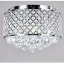 New Galaxy Lighting 4-Light Chrome Finish Round Metal Shade Crystal Chandelier Semi-Flush Mount Ceiling Fixture