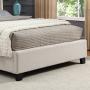 Roundhill Furniture Nantarre Fabric Tufted Wingback Upholstered Bed with Nailhead Trim, King, Tan