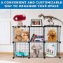 Work-It! Wire Storage Cubes, 6-Cube Metal Grid Organizer | Modular Wire Shelving Units, Stackable Bookcase, DIY Closet Cabinet Organizer for Home, Office, Kids Room | 14'' W x 14'' H, Black