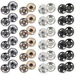 Kenkio 200 Sets 10 mm Sew-on Snap Metal Snaps Fasteners Press Studs Buttons for Sewing Clothing, 4 Colors