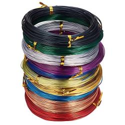 PandaHall Elite 10 Rolls Colored Aluminum Craft Wire 20 Gauge Flexible Metal Artistic Floral Jewelry Beading Wire 10 Colors for DIY Jewelry Craft Making Each Roll 65 Feet