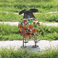 EH-GARDEN Metal Dog Solar Garden Lights, Outdoor LED Decor Light for Patio, Path, Lawn, Garden, Yard Decor