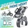 Metal Bike & Motorcycle Phone Mount - The Only Unbreakable Handlebar Holder for iPhone, Samsung or Any Other Smartphone. +100 to Safeness & Comfort