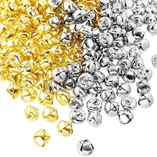 Tatuo 360 Pieces Jingle Bells Metal Craft Bell Bulk for DIY Christmas Decoration, 1/2 Inch (Silvery, Gold) Tatuo 360 Pieces Jingle Bells Metal Craft Bell Bulk for DIY Christmas Decoration, 1/2 Inch (Silvery, Gold)