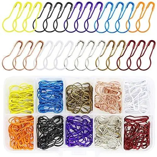 Oruuum 200 Pieces Safety Bulb Pins,Calabash Pin,Gourd Pins,Safety Pins with Craft Home Clothing Ornament,Arts Crafts Making DIY, Perfect Knitting Markers,10 Colors