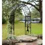 Plow & Hearth Arched Metal Garden Arbor with Symbolic Tree of Life Design, Weather-Resistant Matte Black Powder-Coat Finish and Burnished Bronze Highlights, 53'' W x 22¾''D x 83'' H