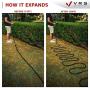 Very Right Stuff Expandable Garden Hose 50ft - Superior 3750D Fabric, 3-Layers Natural Latex Tube & Premium Brass Connectors - Zinc Spray Nozzle & Metal Holder - Lightweight & Flexible Watering Kit