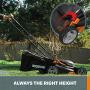 Worx WG743 40V PowerShare 4.0Ah 17'' Lawn Mower w/ Mulching & Intellicut (2x20V Batteries),Black and Orange