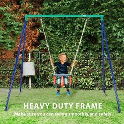 VIVOHOME Metal Swing Frame Full Steel Stand, Hold up to 440 lbs, Saucer Swing NOT Included