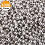 Pangda 1000 Pack 4 mm Metal Spacer Beads Metallic Plated Round Beads Tiny Smooth Beads for Necklaces, Bracelets and Jewelry Making (Silver)