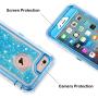 Anuck Case for iPhone 6S Plus Case, for iPhone 6 Plus Case (5.5 inch), 3 in 1 Hybrid Heavy Duty Defender Case Sparkly Floating Liquid Glitter Protective Hard Shell Shockproof TPU Cover - Blue