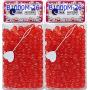 Tara Metallic Color 12 MM Plastic Beads For Braid Hair 240 Pieces In One Pack (Pack of 2, GLITTER RED)