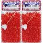 Tara Metallic Color 12 MM Plastic Beads For Braid Hair 240 Pieces In One Pack (Pack of 2, GLITTER RED)