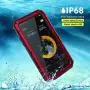 Beasyjoy iPhone X iPhone 10 Metal Case Heavy Duty Aluminum Cover Waterproof with Screen Full Body Protector Shockproof Tough Rugged Durable Military Grade for Sports Red