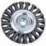 HOYIN 4Inch Wire Wheel Brush, Twist Knotted, Carbon Steel,5/8-11UNC Thread Arbor for Grinder