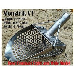 CooB Beach Sand Scoop Shovel Metal Detector, Sand Scoops Treasure Detecting, Metal Detector Hunting Stainless Steel Tool, Hexahedron Holes (Monstrik V1)